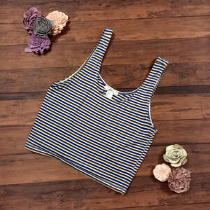 Forever 21‎ Striped Sleeveless Crop Top Large
